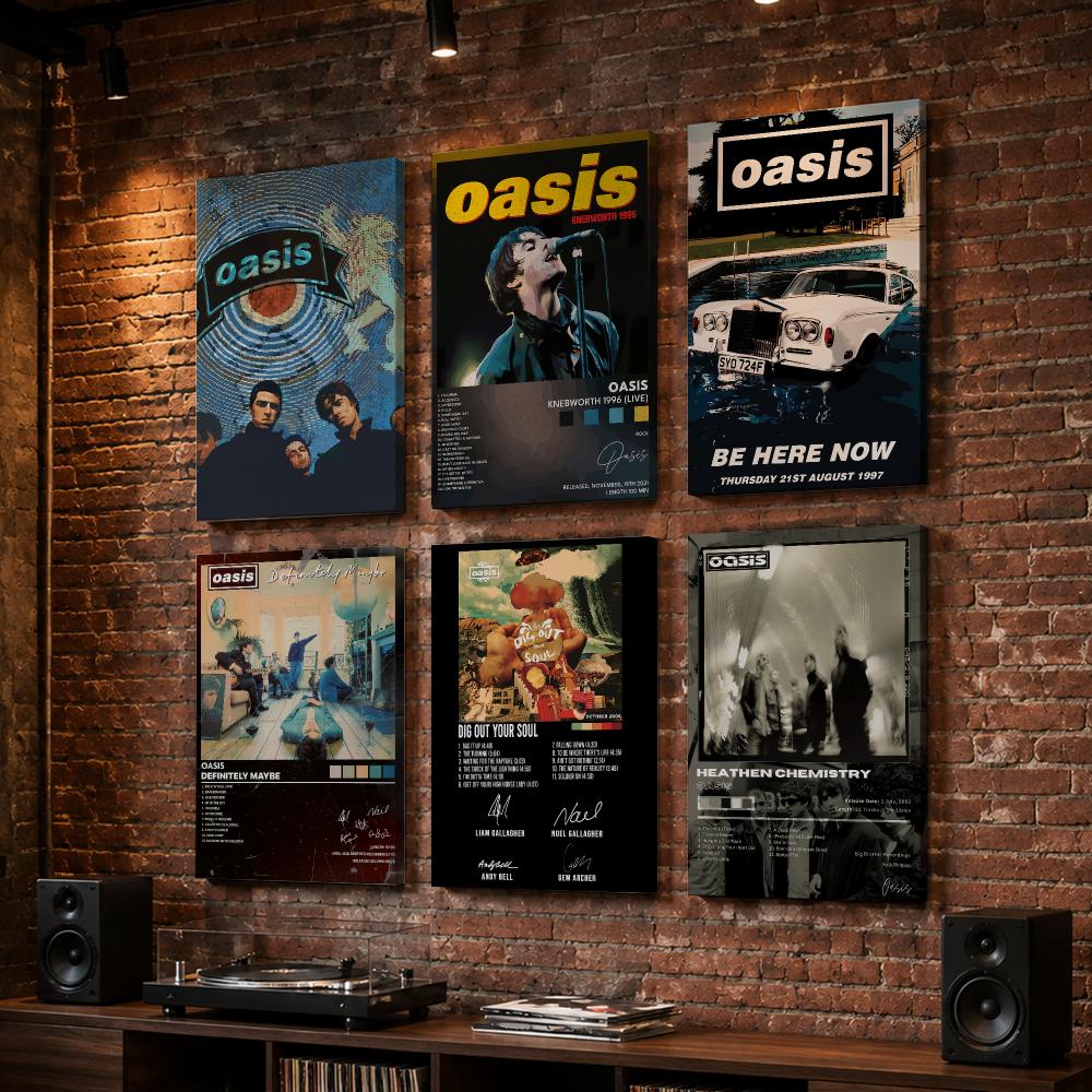 Live Rock - Альбом рок-группы Oasis в рамке, настенная